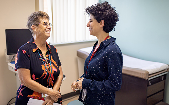 UC Davis volunteer clinical faculty member and pediatrician Katy Carlsen with CIRCLE Clinic medical director Hannah Snitzer
